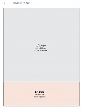 Advertisement 1/4 page Horizontal